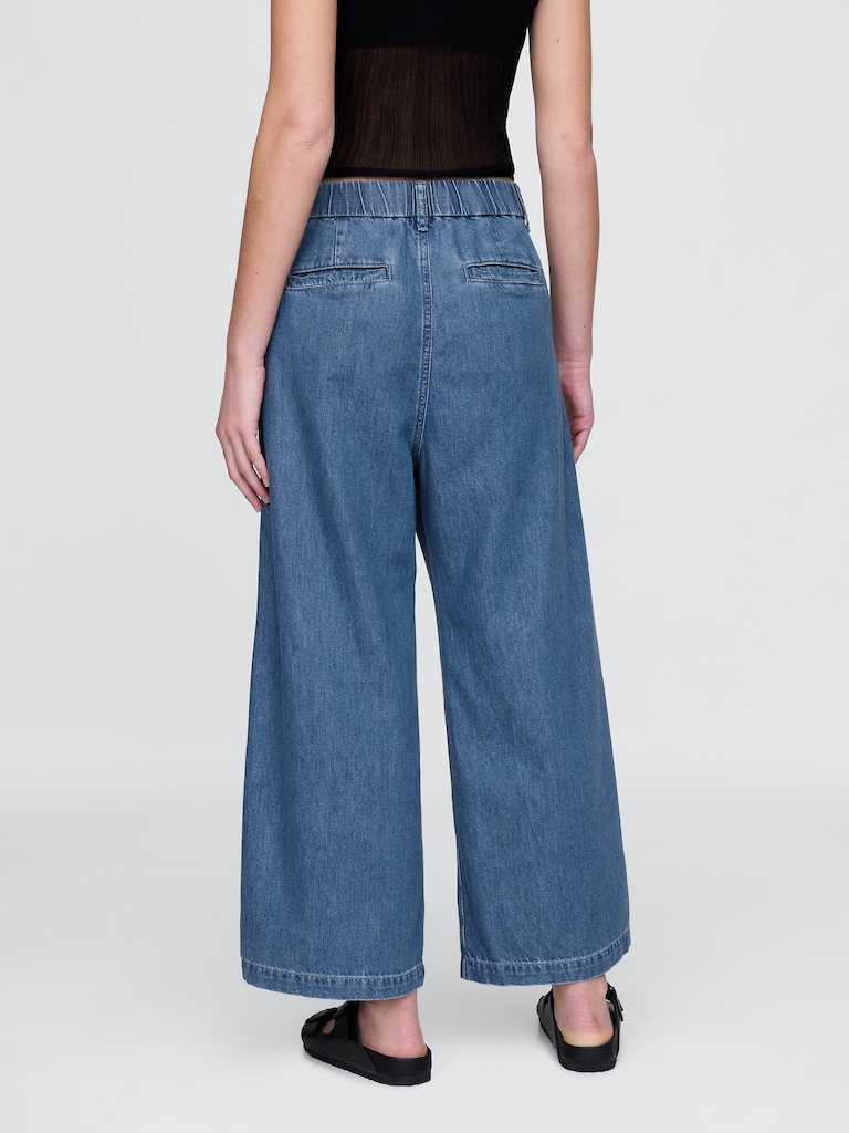365 High Rise UltraSoft Denim Pleated Ankle Trousers