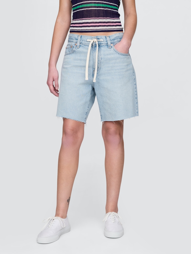 8" Mid Rise '90s Loose Denim Bermuda Shorts
