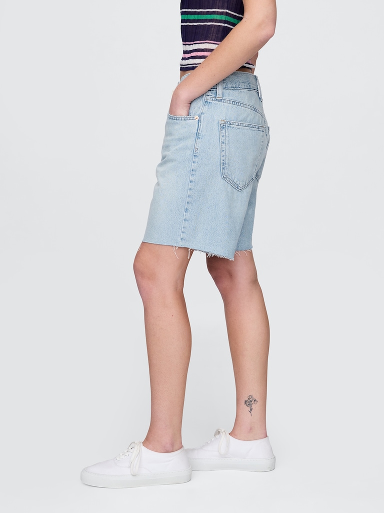 8" Mid Rise '90s Loose Denim Bermuda Shorts