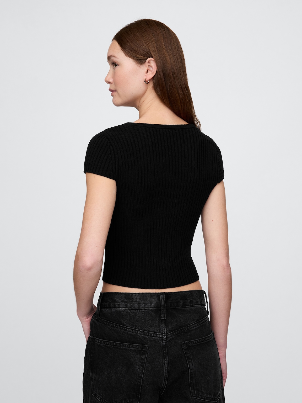 Cropped Rib Cardigan