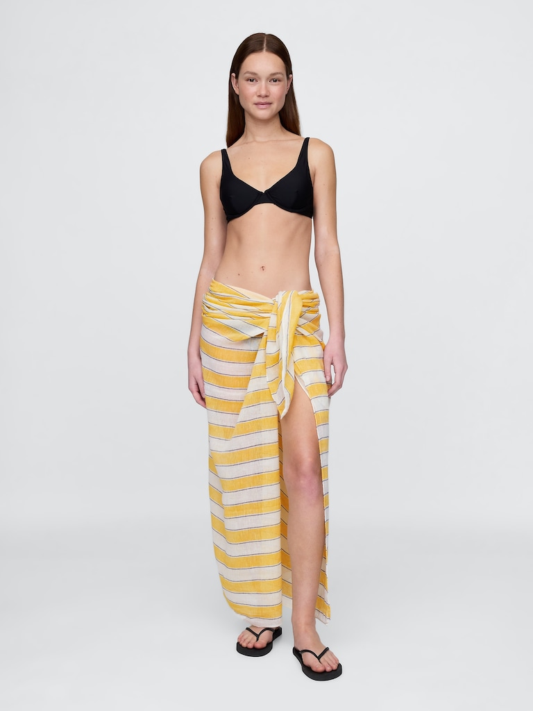 Linen-Cotton Striped Sarong