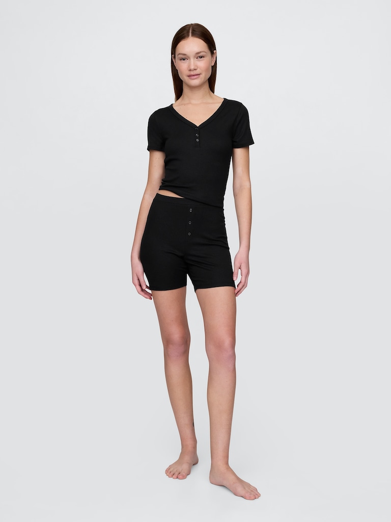 Mini Rib PJ Shorts