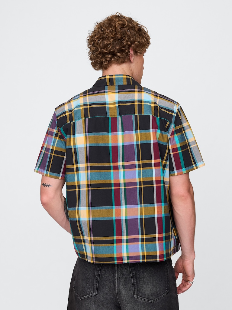 Mixed Plaid Oxford Shirt