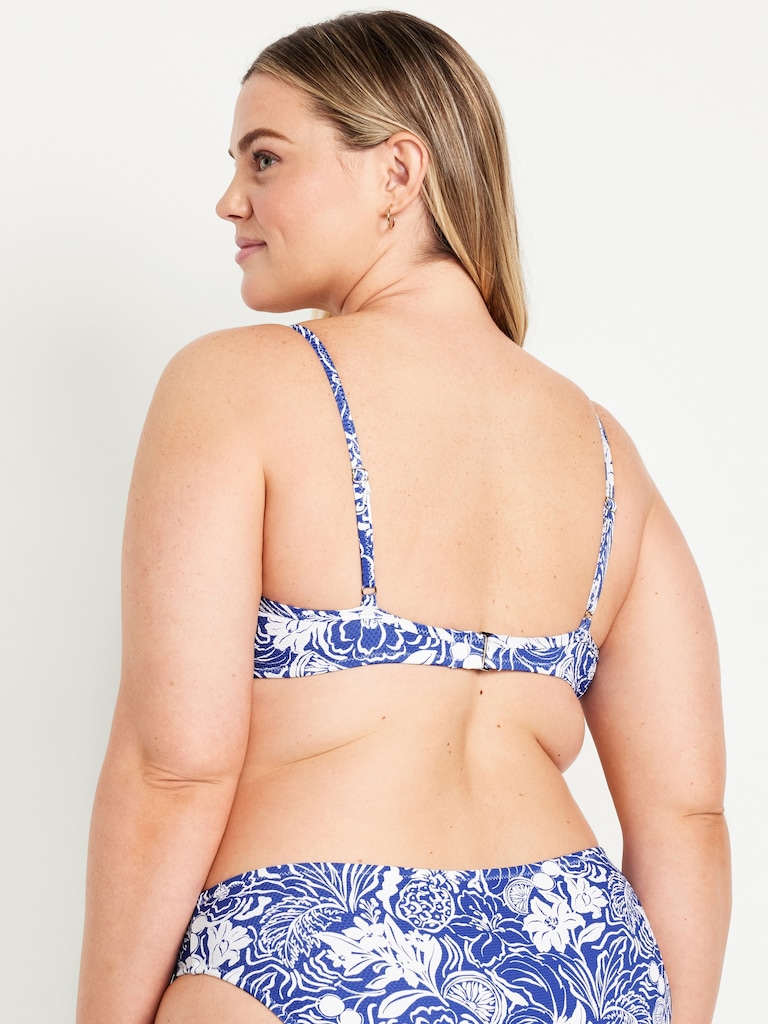 Textured Underwire Balconette Swim Top