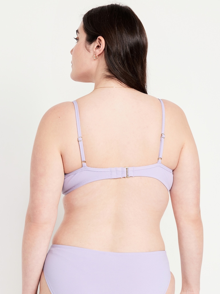 Textured Underwire Balconette Swim Top