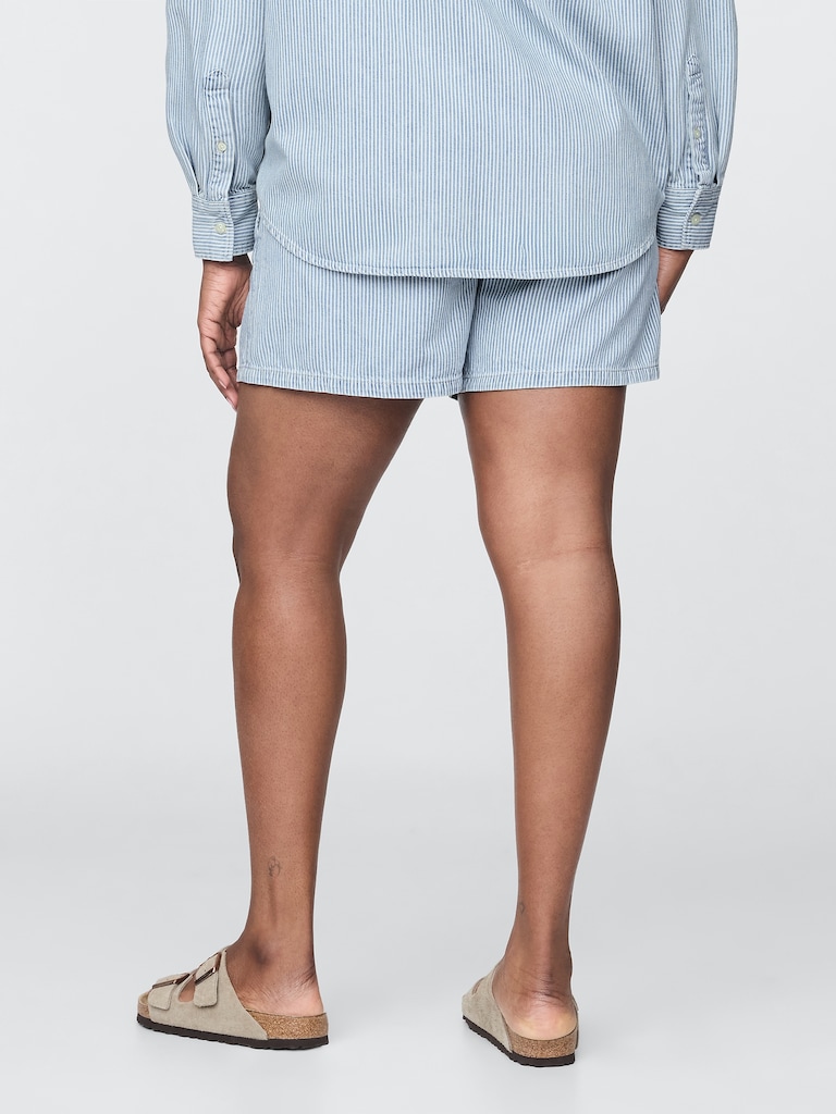 Mid Rise Easy Denim Boxer Shorts