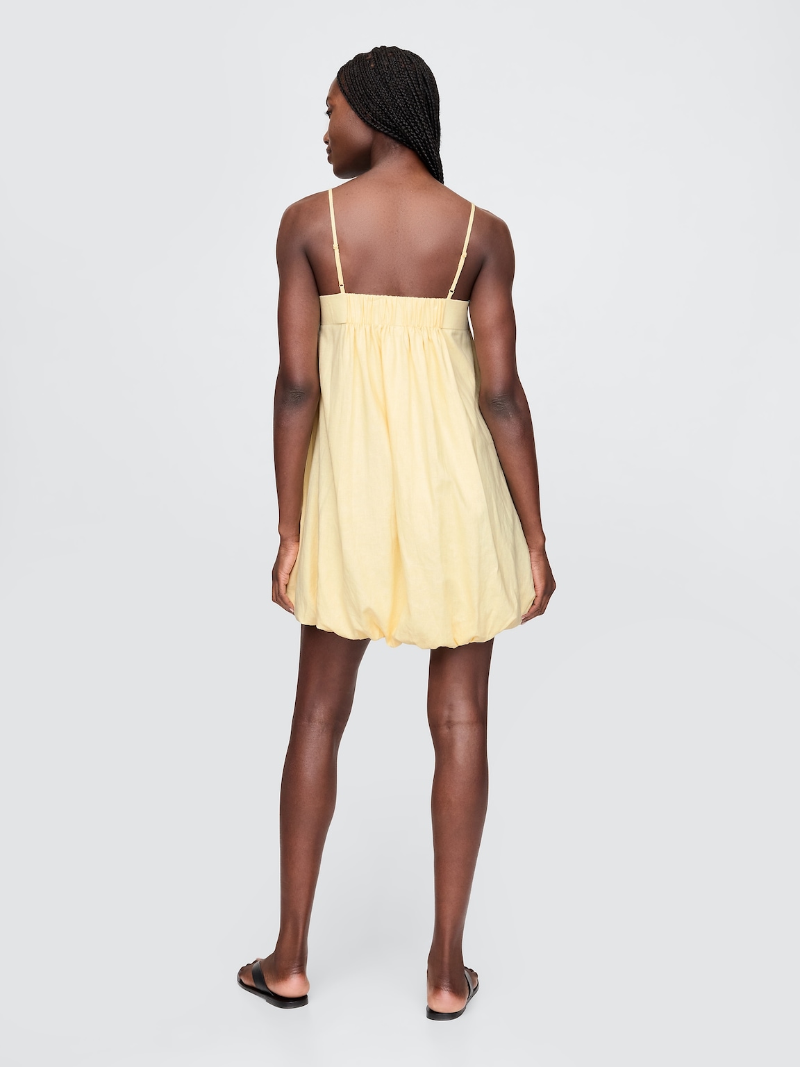 Linen-Blend Bubble Mini Dress