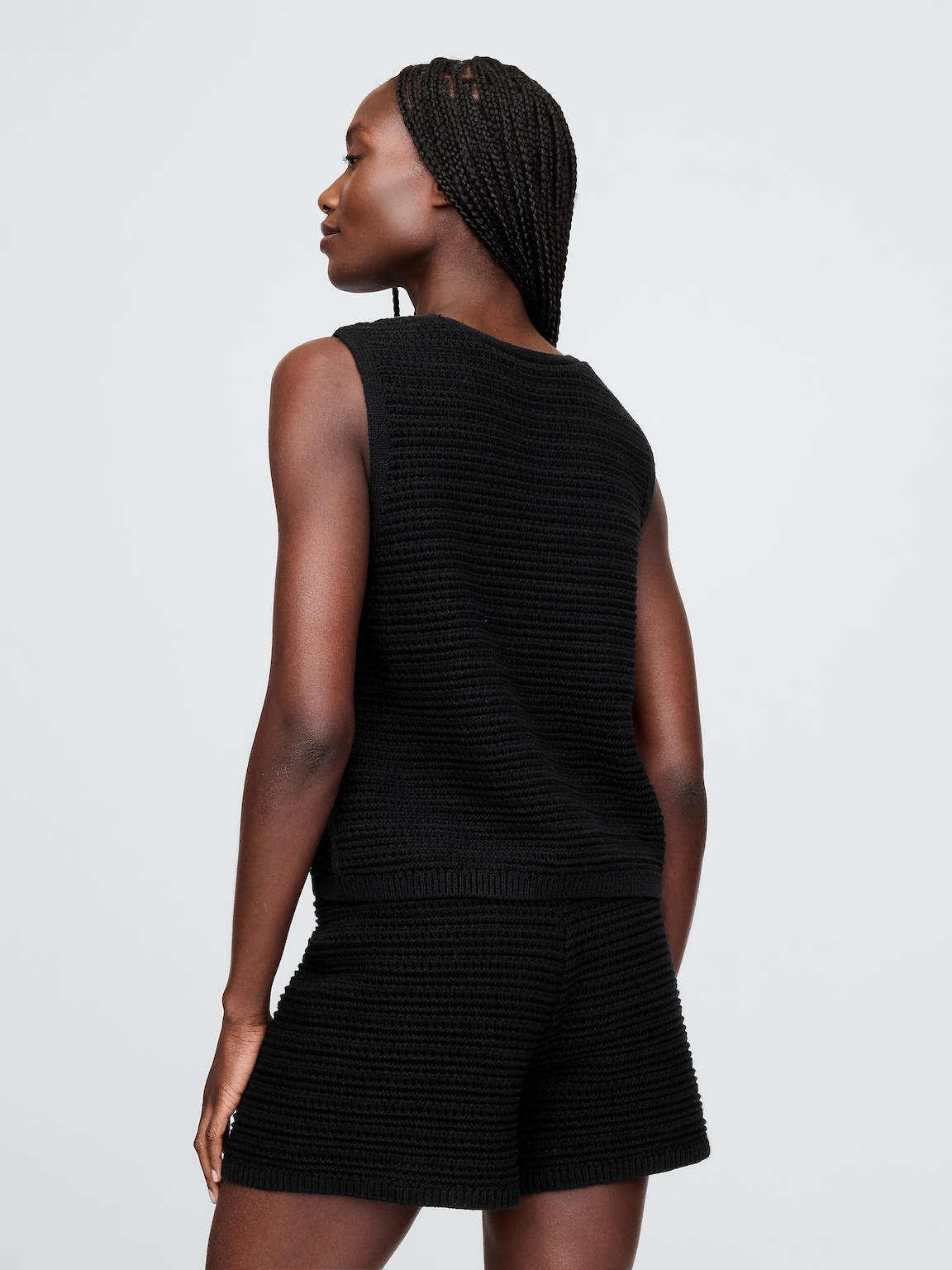 100% Cotton Crochet Hook-Front Vest