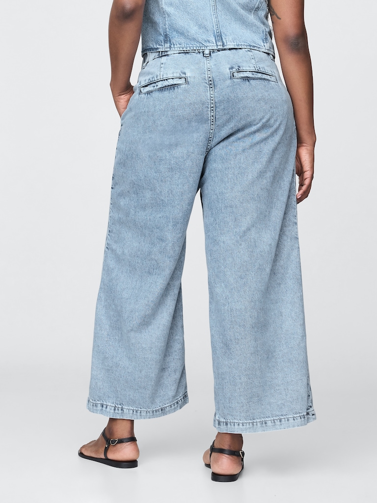 365 High Rise UltraSoft Denim Pleated Ankle Trousers