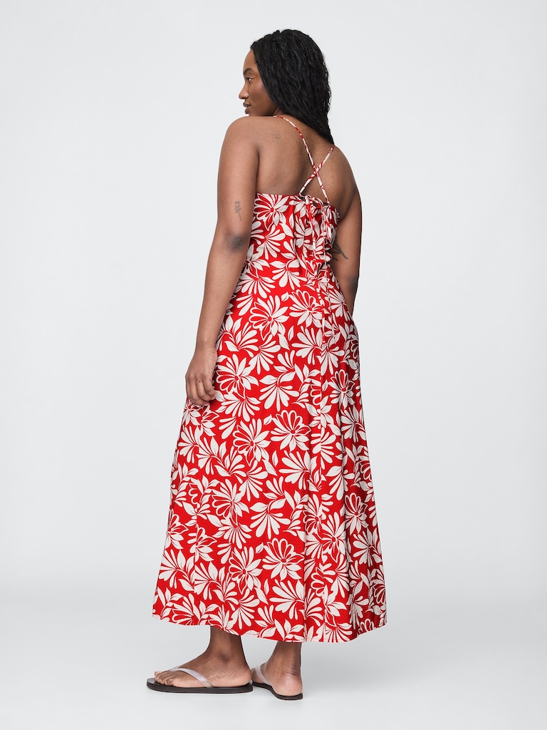 Tie-Back Maxi Slip Dress