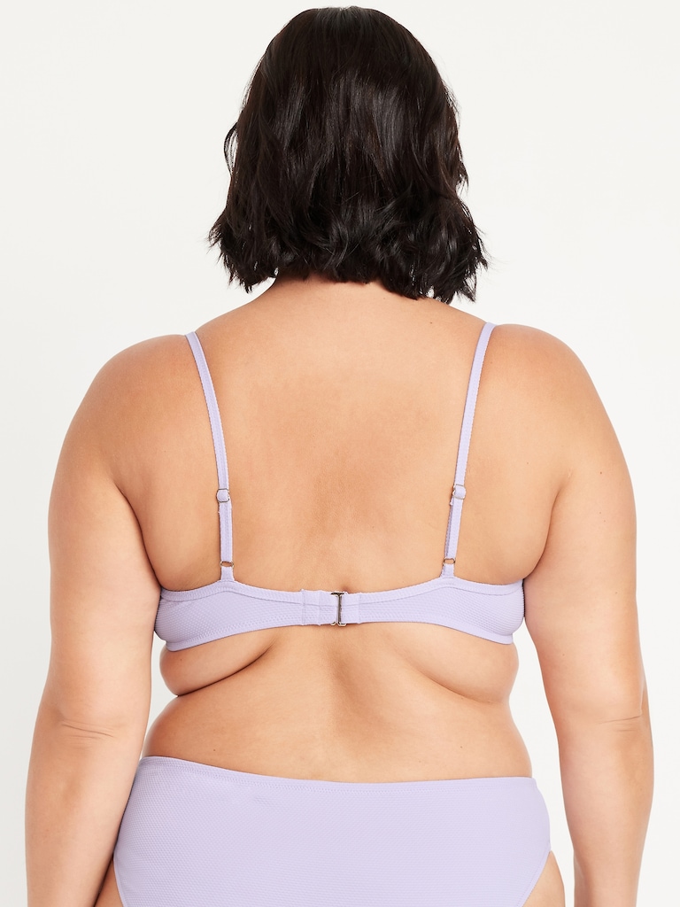 Textured Underwire Balconette Swim Top