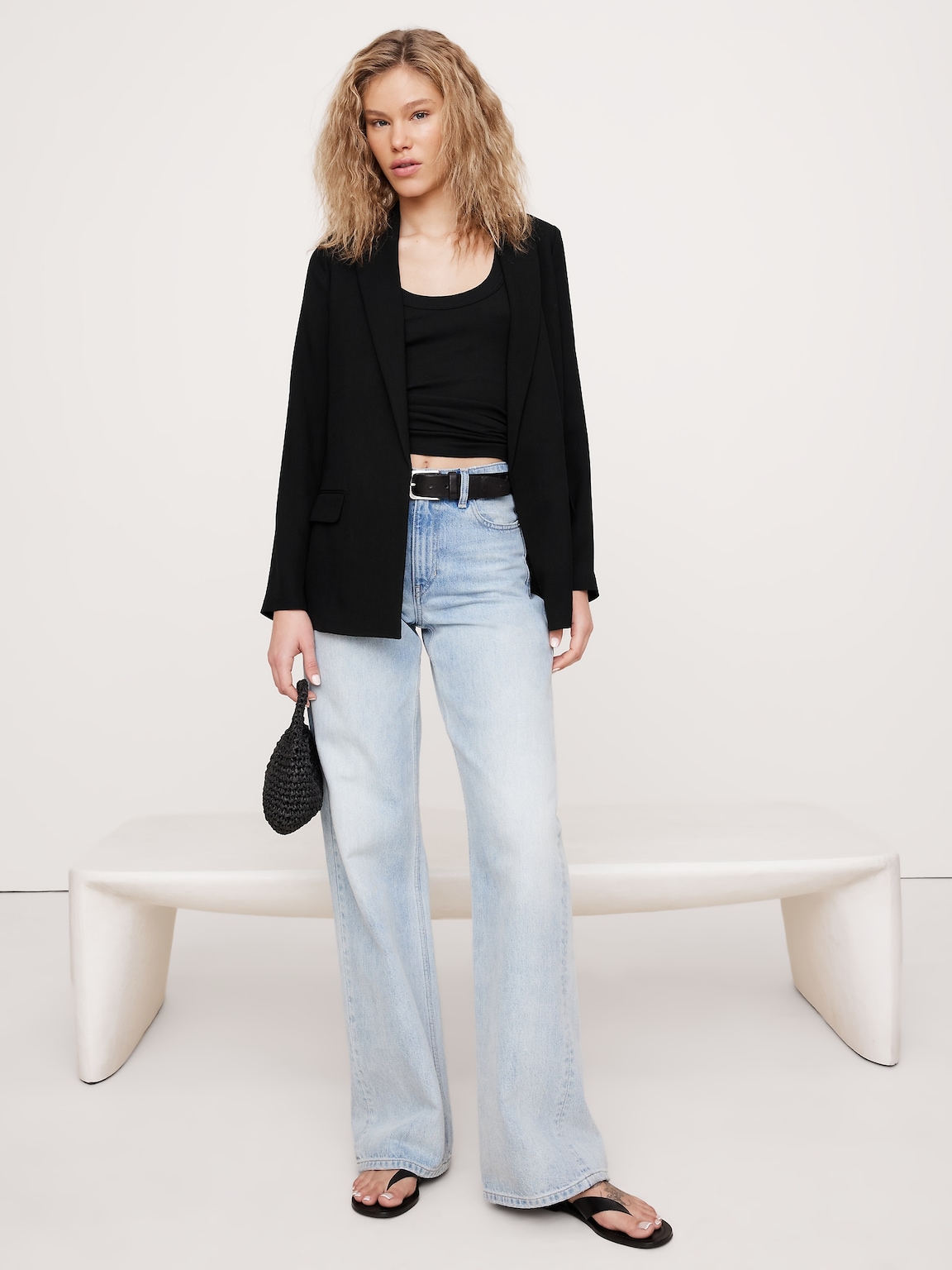 V-Neck Hardware One-Piece Swimsuit