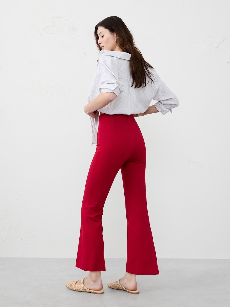 Bootcut Cropped Ponte Pull-On Pant