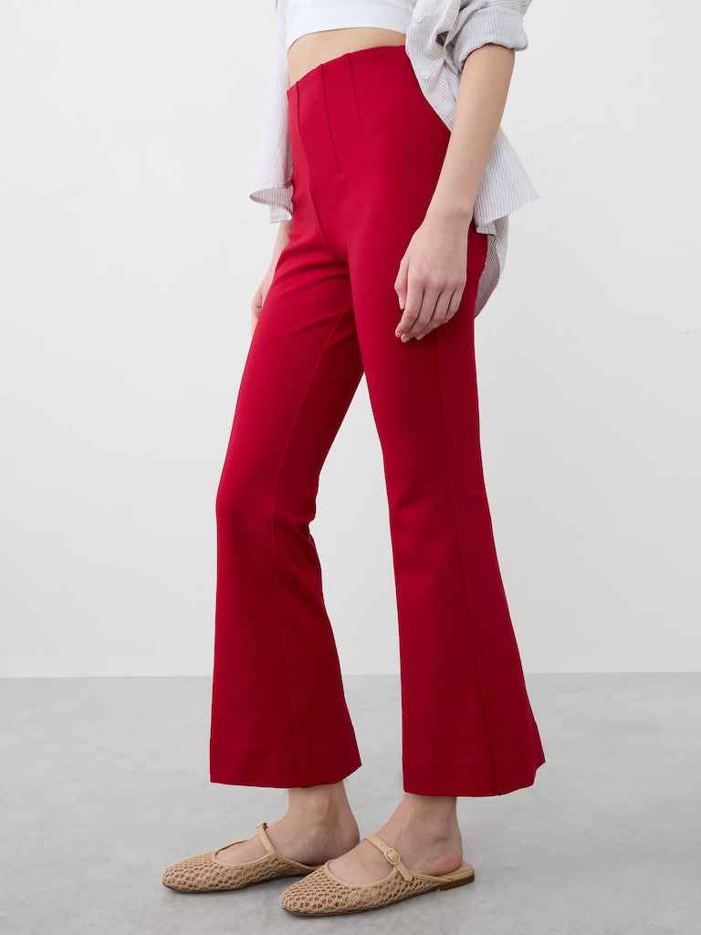 Bootcut Cropped Ponte Pull-On Pant