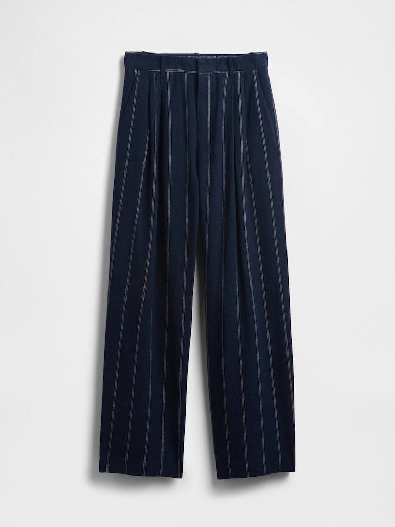 365 High Rise Linen-Blend Trousers