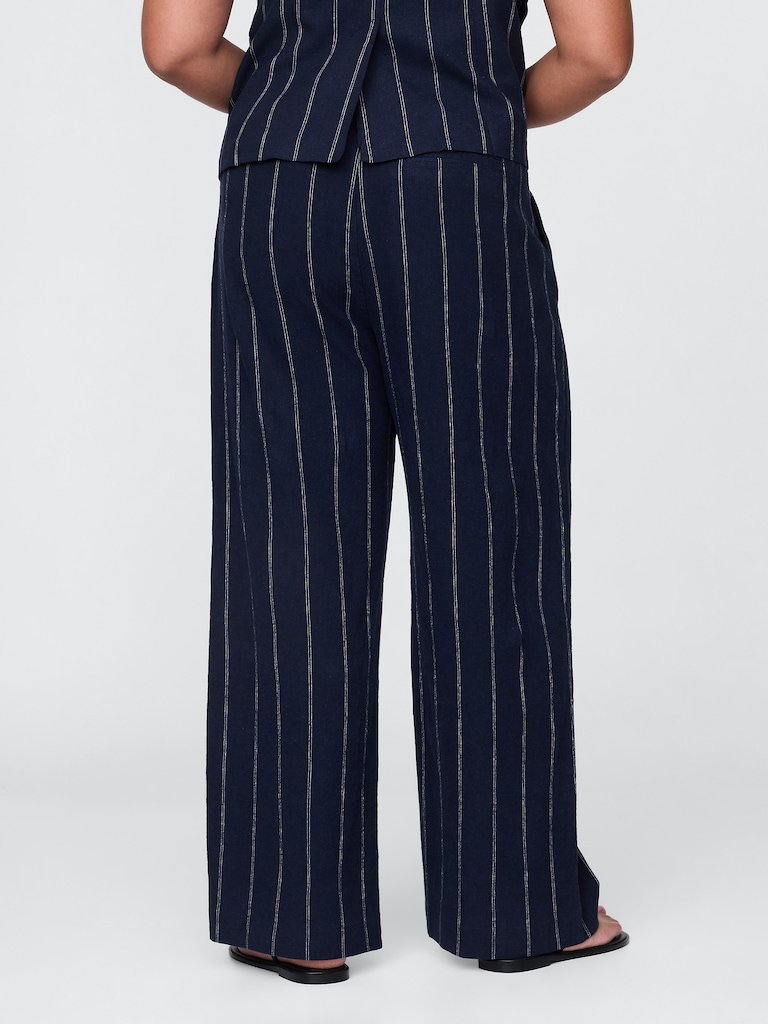 365 High Rise Linen-Blend Trousers