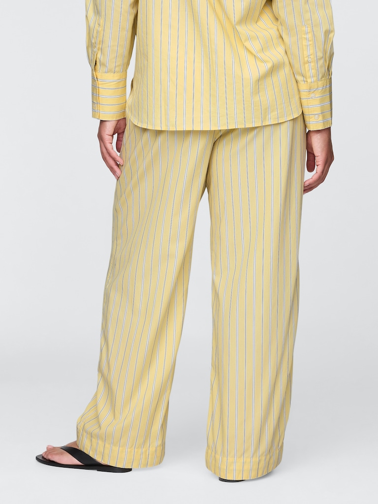 Organic Cotton Poplin Easy Wide-Leg Pants