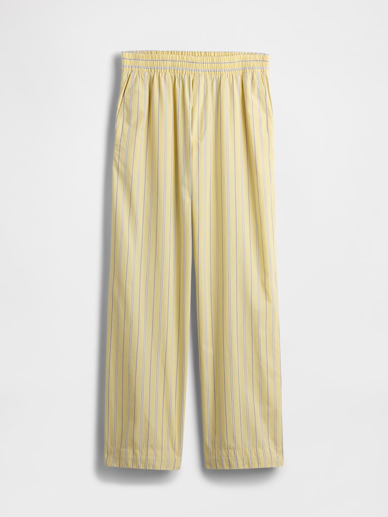 Organic Cotton Poplin Easy Wide-Leg Pants