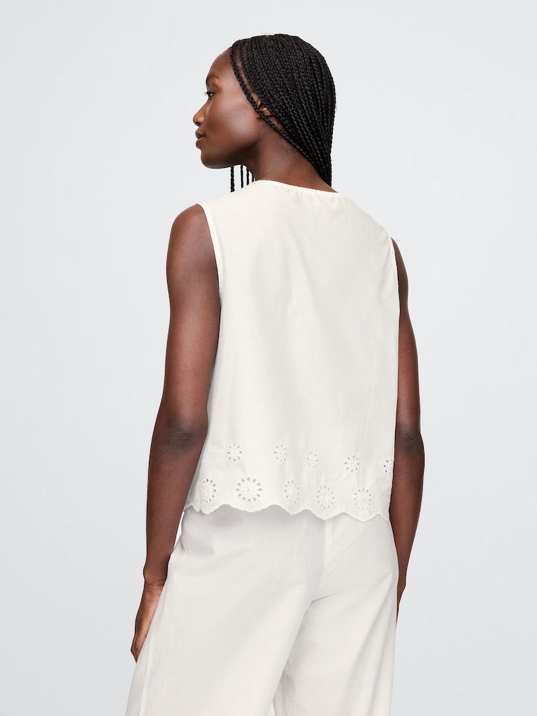 Eyelet Hem PJ Top