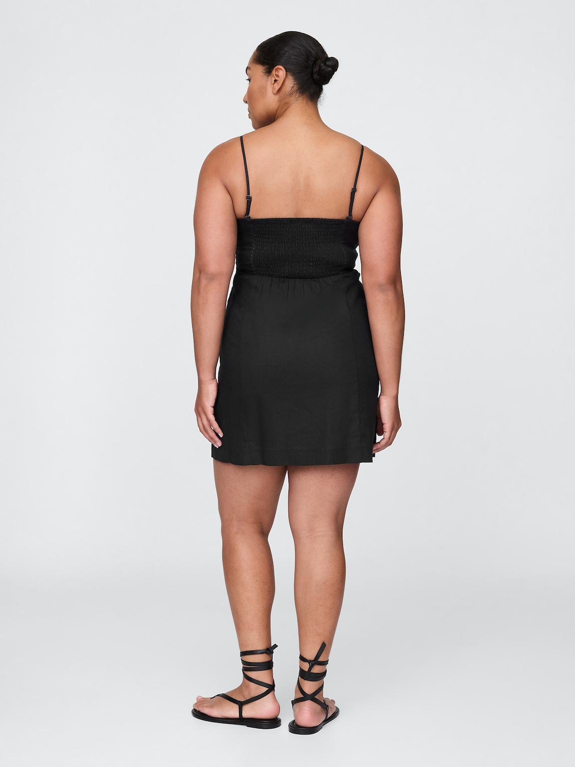 Linen-Blend Mini Dress