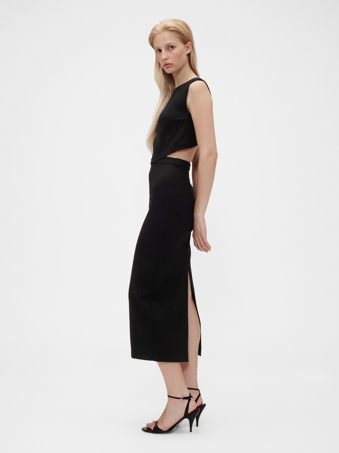 GapStudio Jersey Cut-Out Midi Dress
