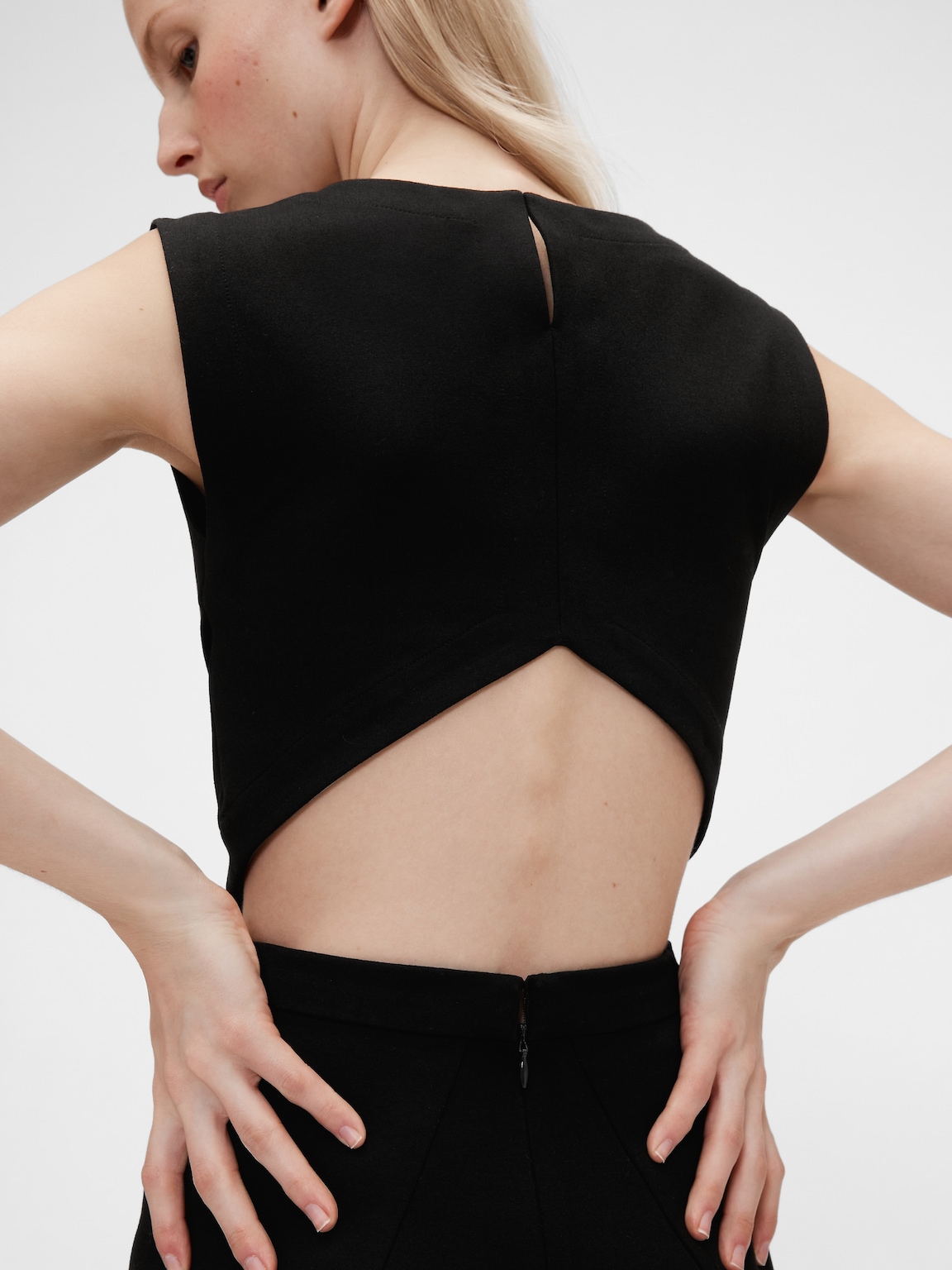 GapStudio Jersey Cut-Out Midi Dress