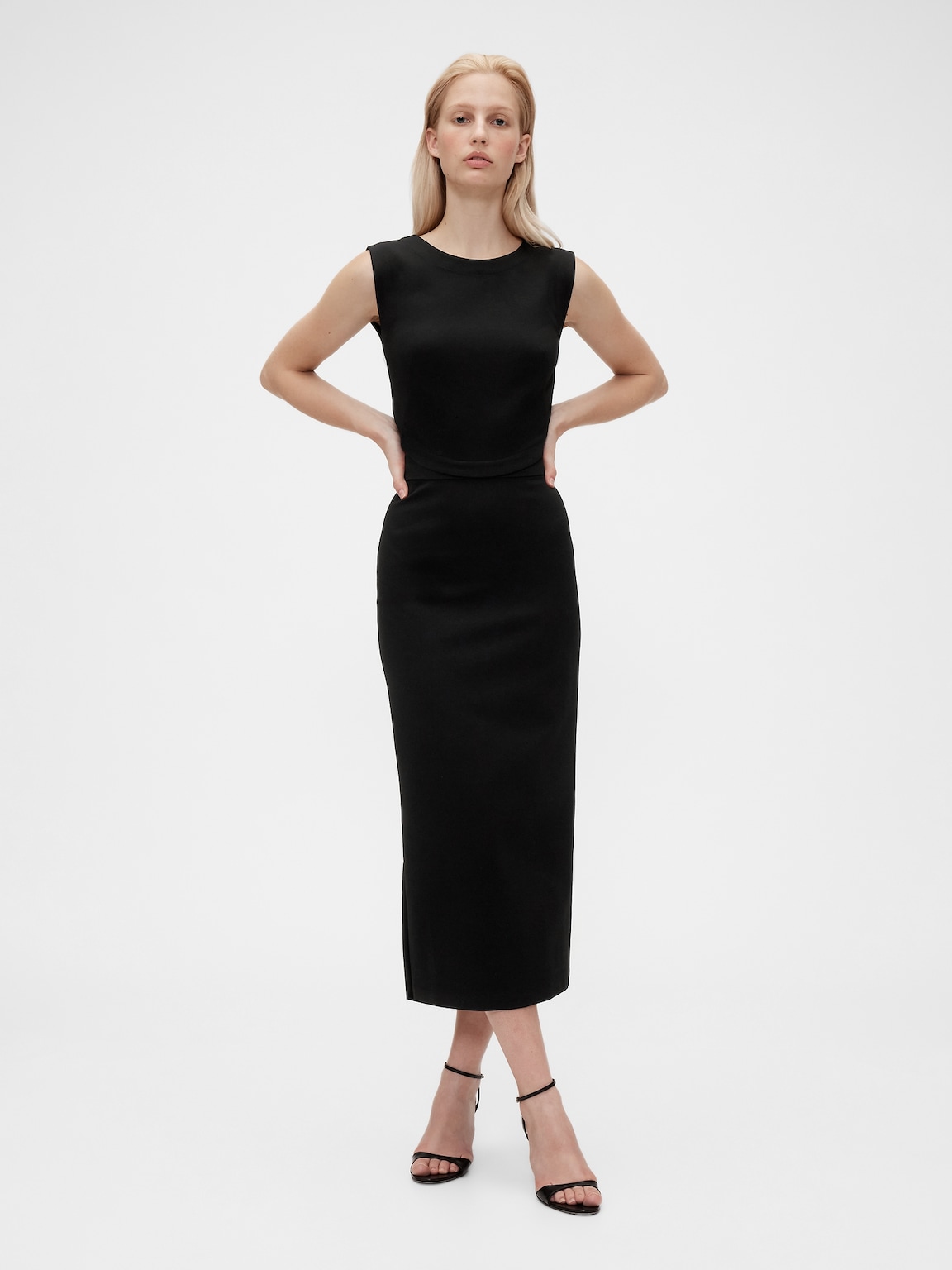 GapStudio Jersey Cut-Out Midi Dress