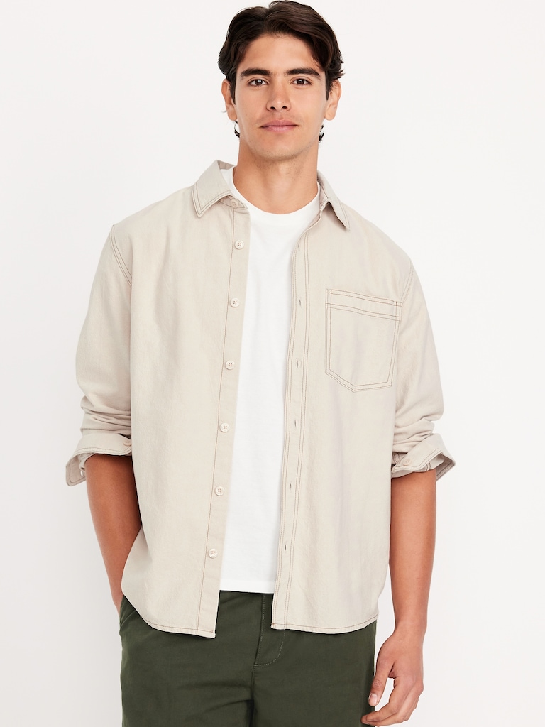 Contrast Stitch Workwear Shirt