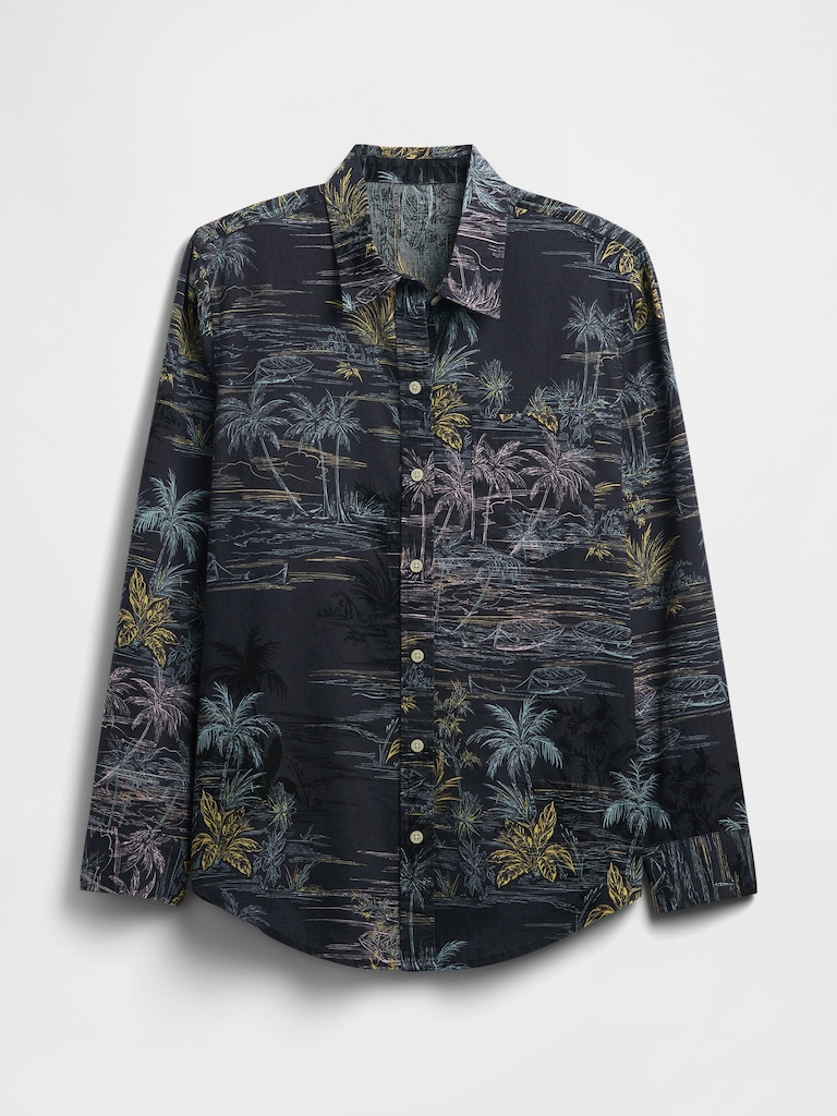 Linen-Blend Easy Shirt