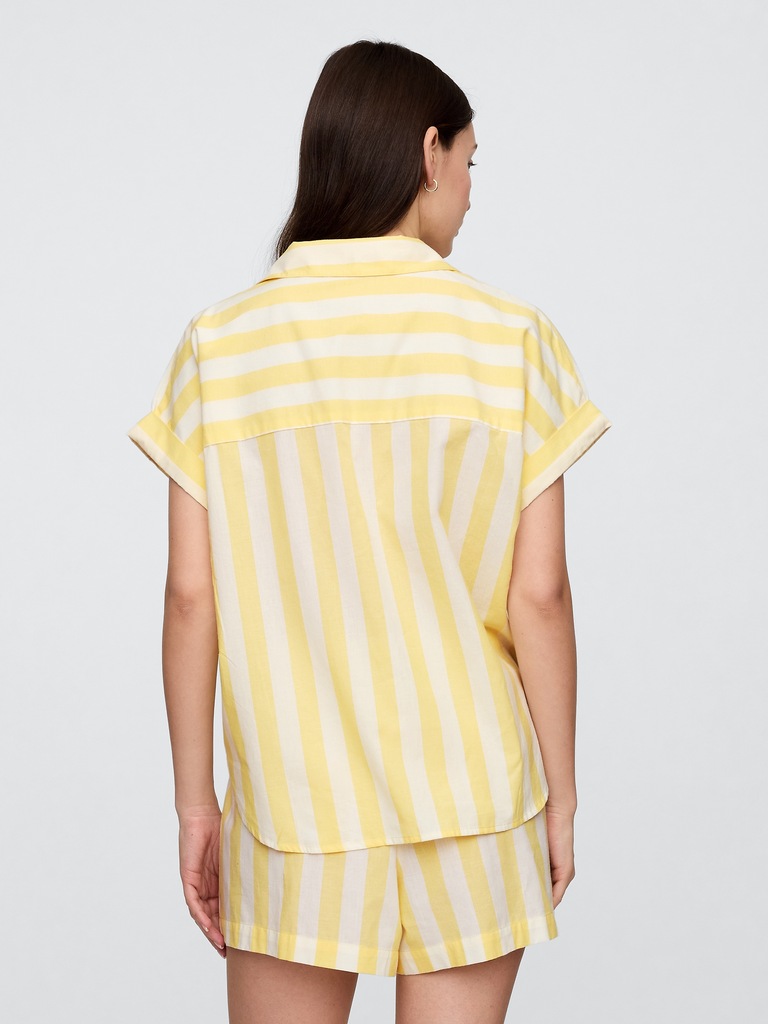 Relaxed Stripe Poplin PJ Shirt