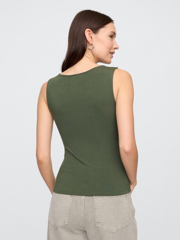 Asymmetrical Ruched Tank Top