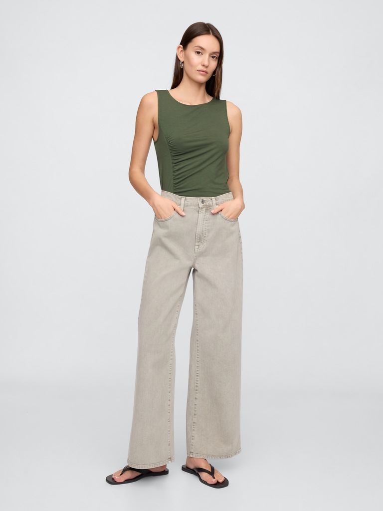 Asymmetrical Ruched Tank Top