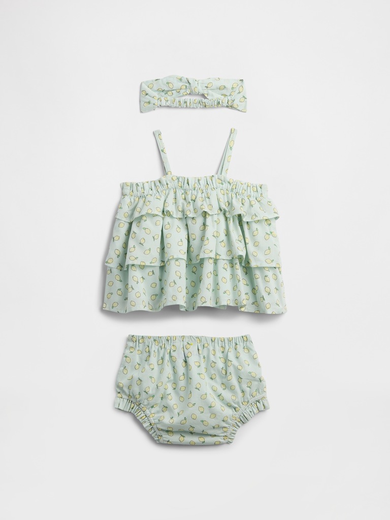 Baby Print Three-Piece Outfit Set