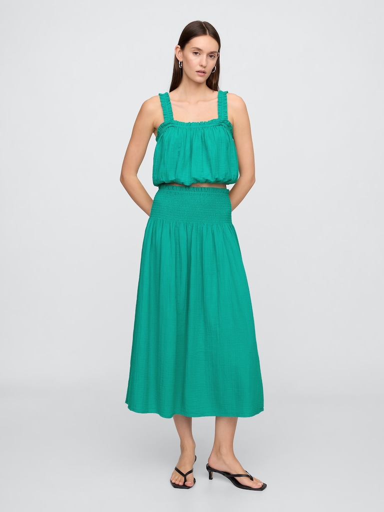 Gauze Bubble Tank Top