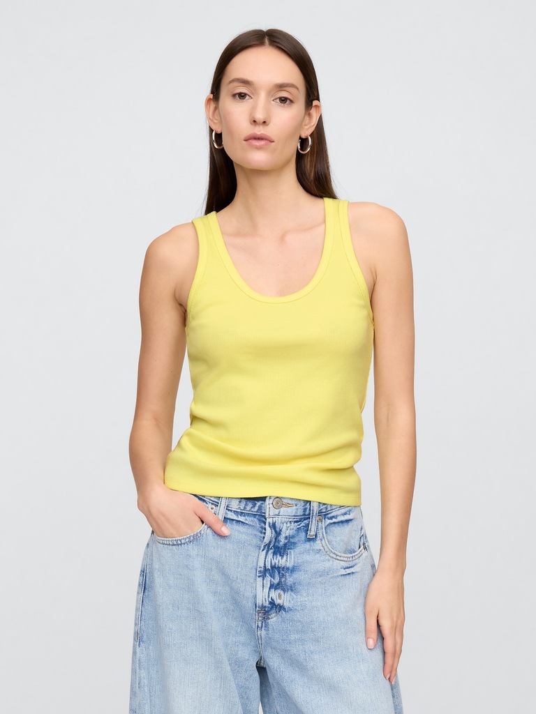 Ribbed Scoopneck Tank Top