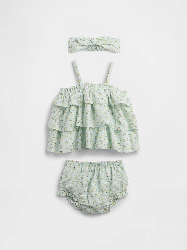 Baby Print Three-Piece Outfit Set