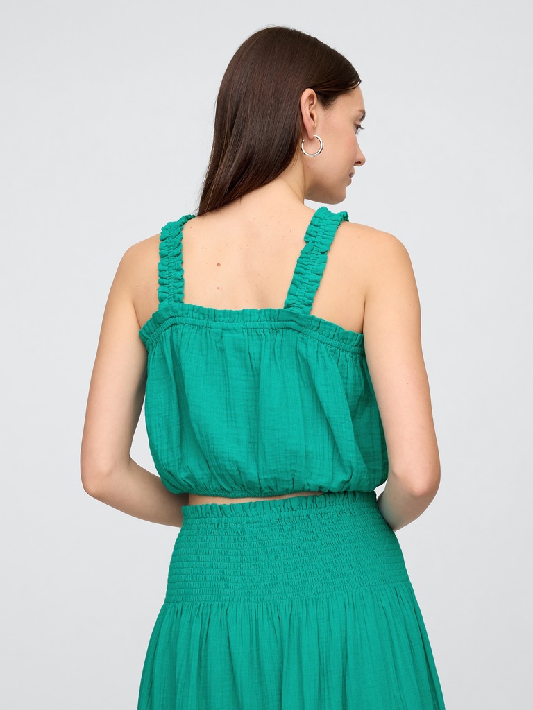 Gauze Bubble Tank Top