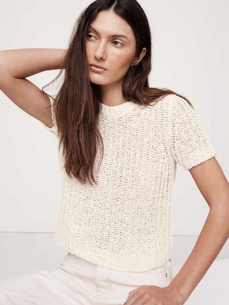 Shrunken Short-Sleeve Sweater