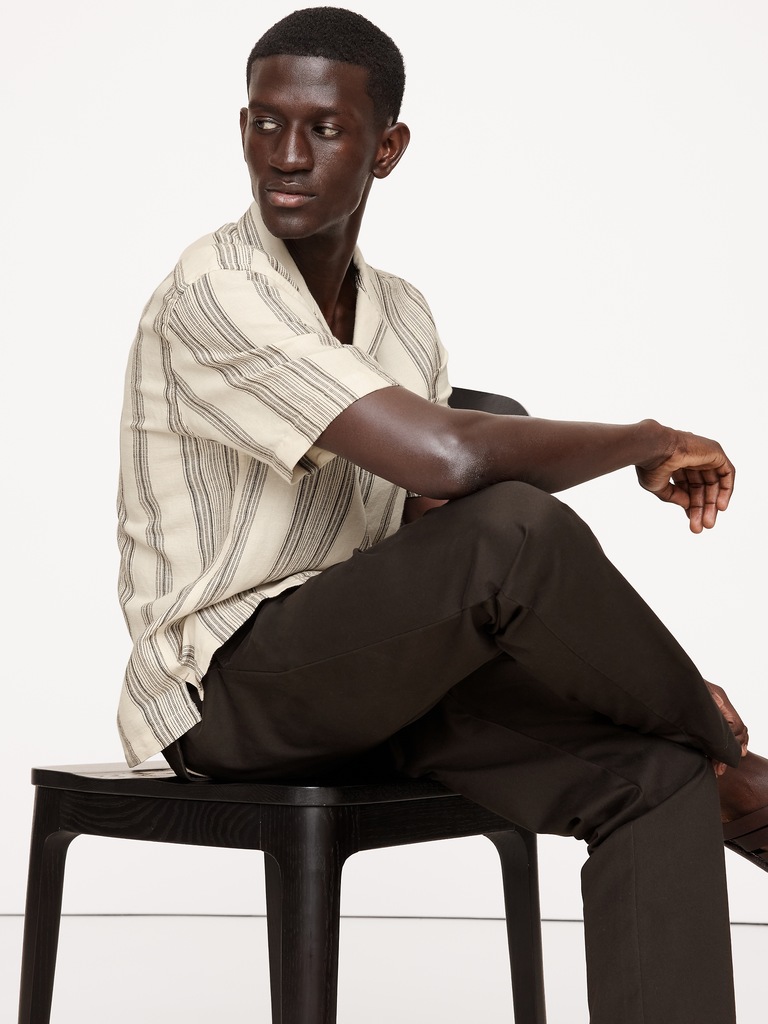 Stripe Linen-Cotton Resort Shirt