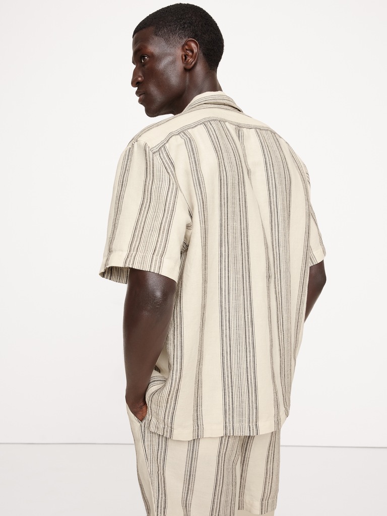 Stripe Linen-Cotton Resort Shirt