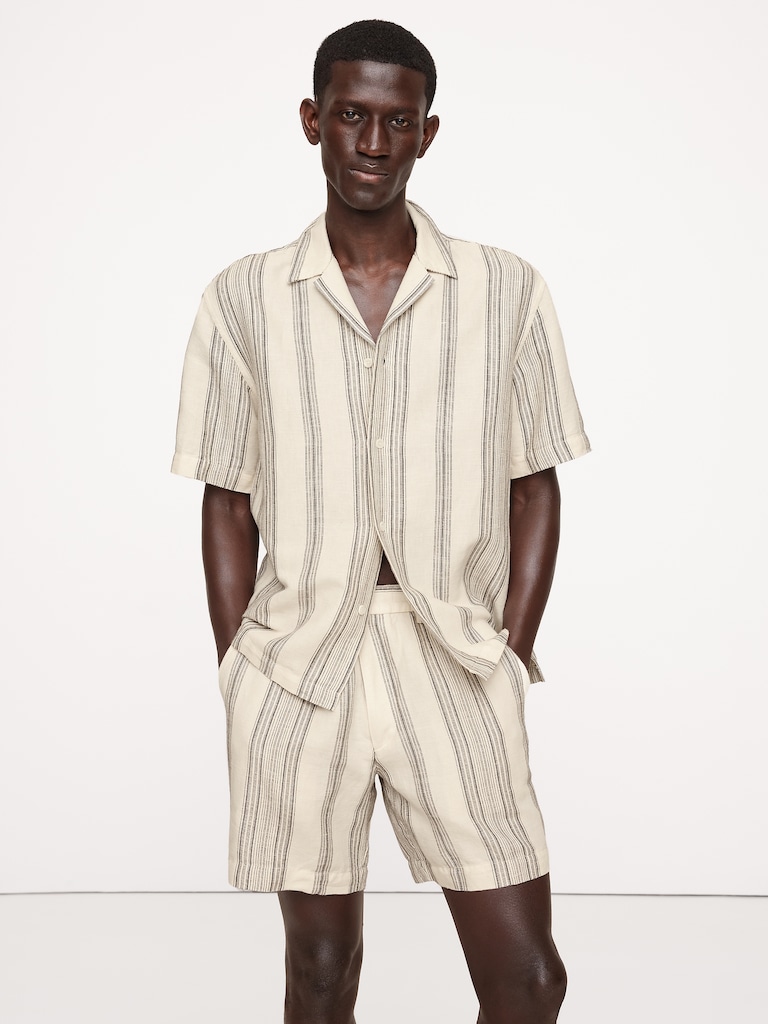 Stripe Linen-Cotton Resort Shirt