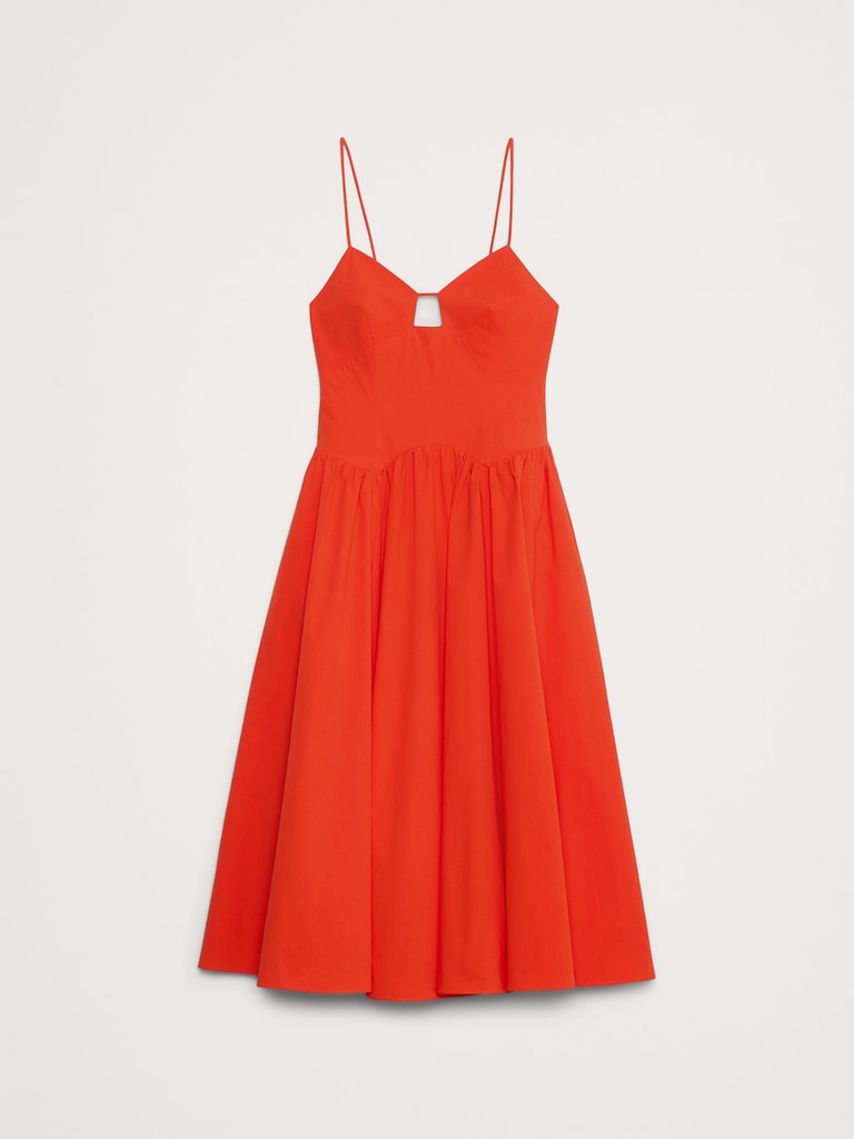 Stretch-Cotton Poplin Maxi Dress