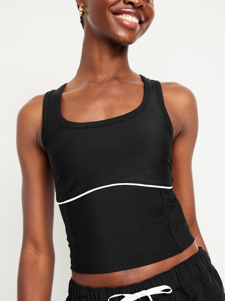 PowerSoft Racerback Cropped Shell Tank