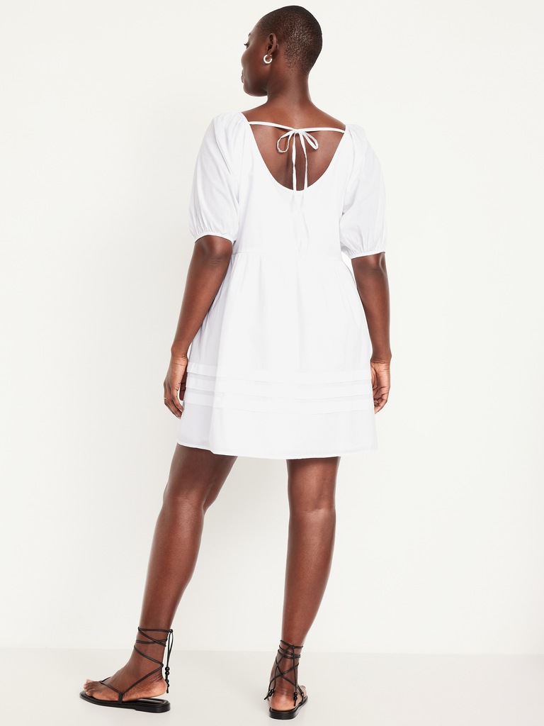 Pleated Mini Swing Dress