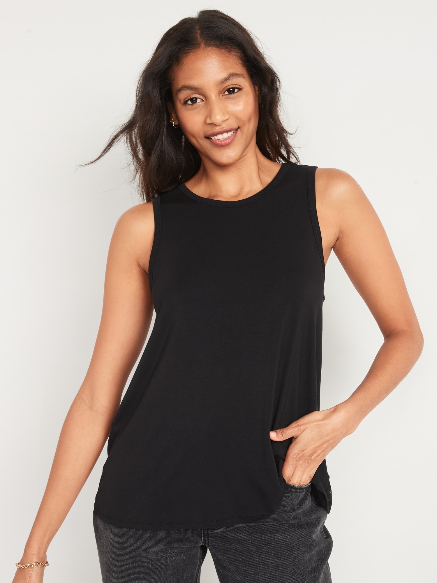 Luxe Curved-Hem Tank for Women