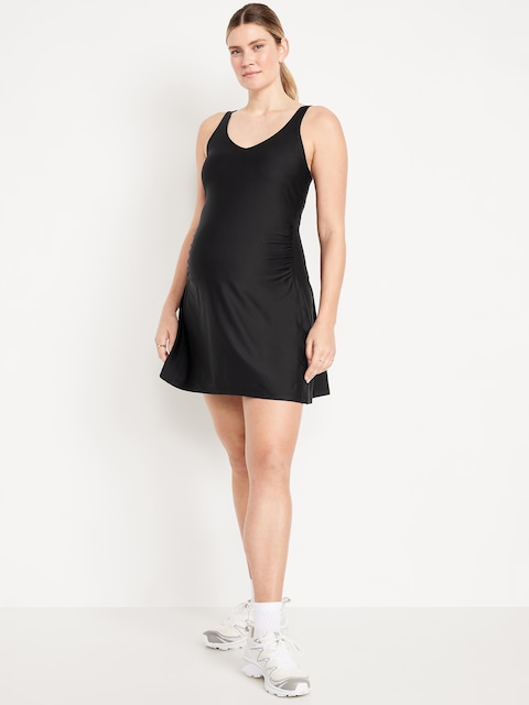 black mini jersey dress Short Sleeve Black Floral Maternity Dress | Hello Miz main image 1