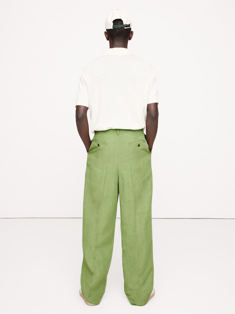 Tencel™-Linen Wide-Leg Suit Pant