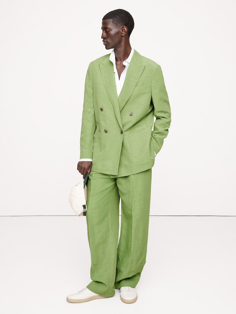 Tencel™-Linen Wide-Leg Suit Pant