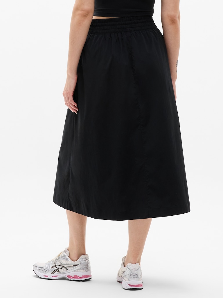 Midday Mid Rise Midi Poplin Skirt
