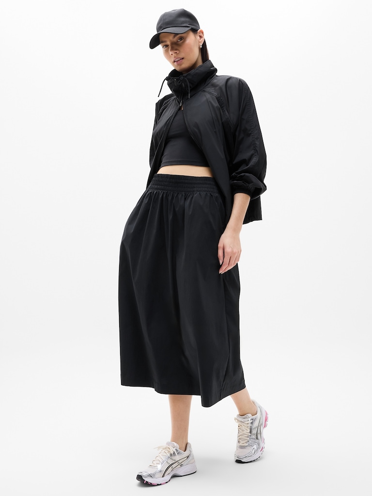 Midday Mid Rise Midi Poplin Skirt